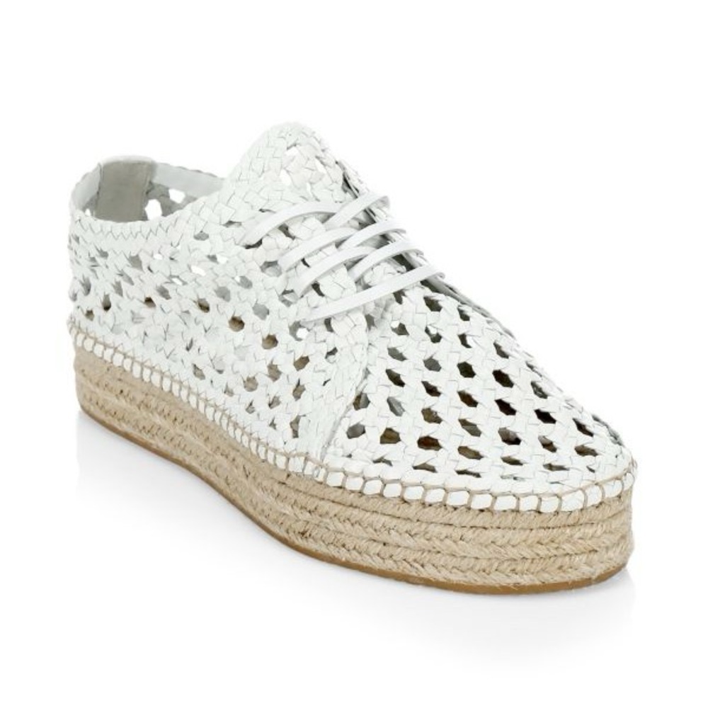Zimmermann White Woven Lace-Up Espadrilles